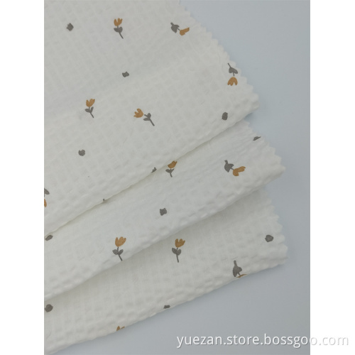 Salt Shrinking 100% Cotton Colour-woven Crepe Fabric